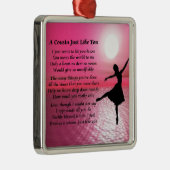 Cousin-Gedicht - Ballerina Silbernes Ornament (Rechts)