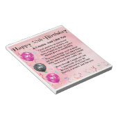 Cousin Gedicht - Rosa - 30. Geburtstag Notizblock (angewinkelt)