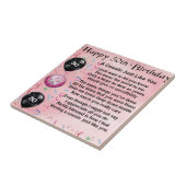 Cousin Gedicht - Rosa - 50. Geburtstag Fliese (Seite)