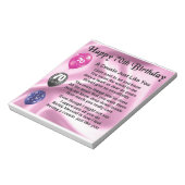 Cousin Gedicht - Rosa - 70. Geburtstag Notizblock (Rotiert)