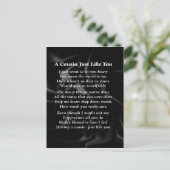 Cousin Gedicht - Schwarze Seide Postkarte (Stehend Vorderseite)