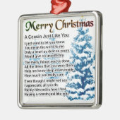 Cousin-Gedicht - Weihnachtsentwurf Ornament Aus Metall (Links)