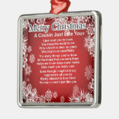 Cousin-Gedicht - Weihnachtsentwurf Silbernes Ornament (Links)