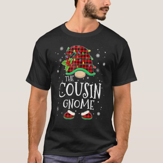 Cousin Gnome Red Plaid Matching Family Christmas P T-Shirt (Vorderseite)