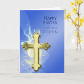 Cousin, Golden Cross Easter Karte (Gelbe Blume)