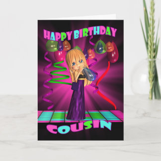 Cousin Happy Geburtstag mit Niedlicher kleiner Süs Karte