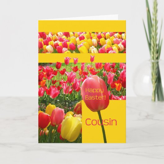 Cousin Happy Oaster Tulip Karte (Vorderseite)