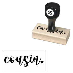 Cousin Heart Wood Art Briefmarke Gummistempel