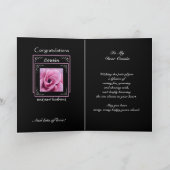 COUSIN Hochzeit Herzlichen Glückwunsch - Rosa Rose Karte (Innenseite)