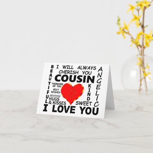 Cousin I Liebe Sie Karte (Gelbe Blume)