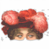 Cousin Kate - Vintage Viktorianische Maske Aufkleber (Vorderseite)