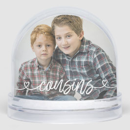 Cousin Liebe Herz Personalisiertes Foto Schneekugeln