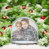 Cousin Liebe Herz Personalisiertes Foto Schneekugeln (Weihnachten)