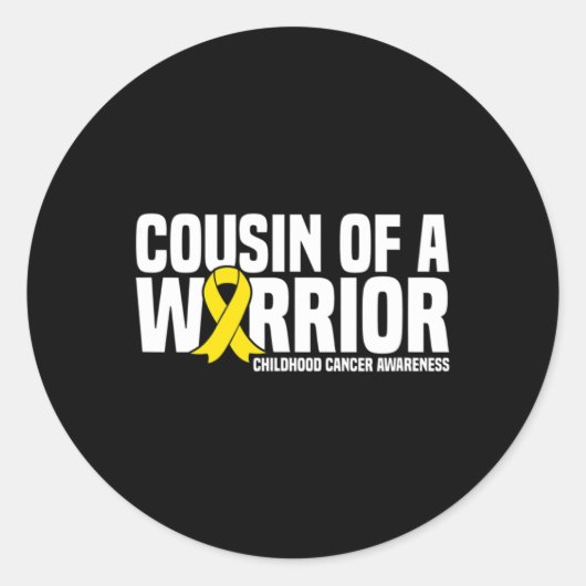 Cousin Of A Warrior Childhood Cancer Awareness 1 Runder Aufkleber (Vorderseite)