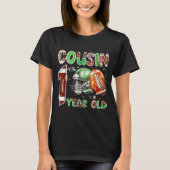 Cousin Of The 1 Year Old Football 1st Birthday Boy T-Shirt (Vorderseite)