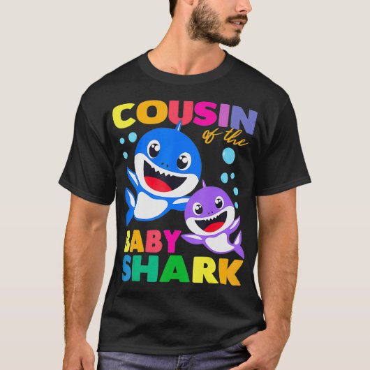 Cousin Of The Baby Shark Birthday Cousin Shark  T-Shirt (Vorderseite)