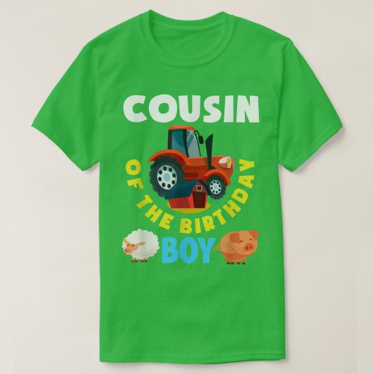 Cousin Of The Birthday Boy Farm Tractor Farmer Bir T-Shirt (Design vorne)