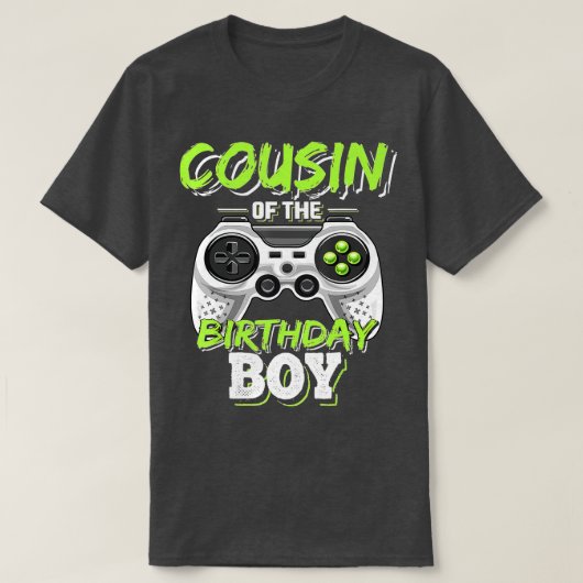 Cousin of the Birthday Boy Matching Video Game Bir T-Shirt (Design vorne)