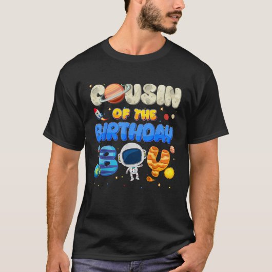 Cousin Of The Birthday Boy Two The Moon Family Mat T-Shirt (Vorderseite)