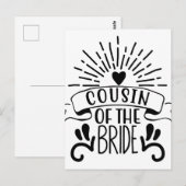 Cousin Of The Bride Postkarte (Vorne/Hinten)