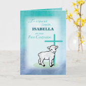 Cousin Personalisieren Name Erstes Geständnis Lamb Karte (Gelbe Blume)