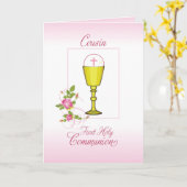 Cousin Pink Erste Heilige Kommune, Chalice, Gastge Karte (Gelbe Blume)