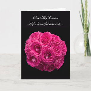 Cousin Pink Roses Brautjungfer Karte