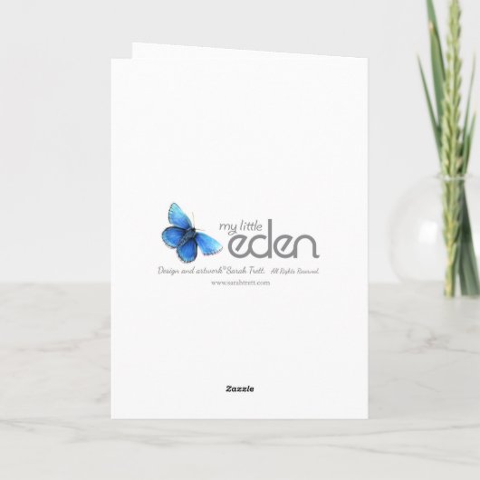 Cousin rag doll art age 4 birthday card karte (Rückseite)