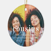 Cousin | Sentimental Foto Keepake Weihnachten Keramik Ornament (Links)