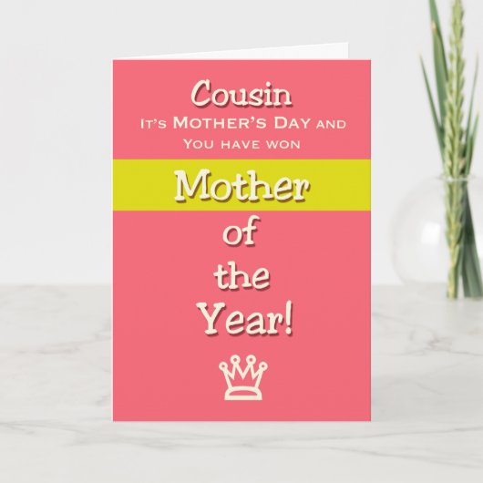 Cousin-Spaß-Mutter der Mutter Tagesdes Jahres Karte (Vorderseite)