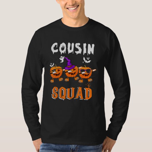 Cousin Squad Halloween Three Dabbing Scary Pumpkin T-Shirt (Vorderseite)