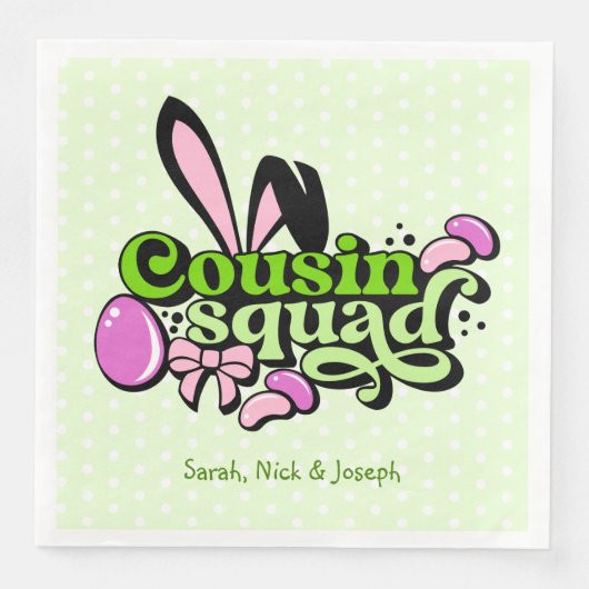 Cousin Squand Bunny Oars Ostereier Serviette (Vorderseite)