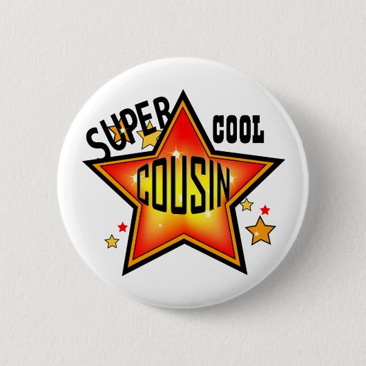 Cousin Super Cool Star Funny Button (Vorderseite)