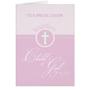 Cousin Taufe Herzlichen Glückwunsch Pink Kind Gott