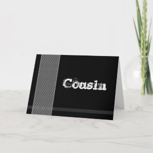 COUSIN - Trauzeuge - Schwarz und Silber Karos Einladung