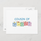 Cousin Twins Blocks Postkarte (Vorne/Hinten)