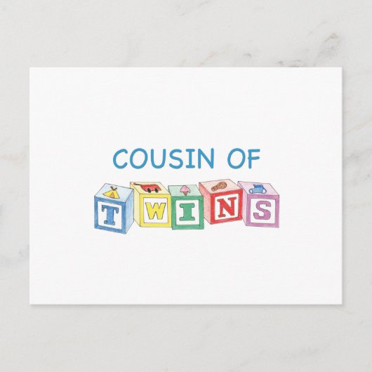 Cousin Twins Blocks Postkarte (Vorderseite)