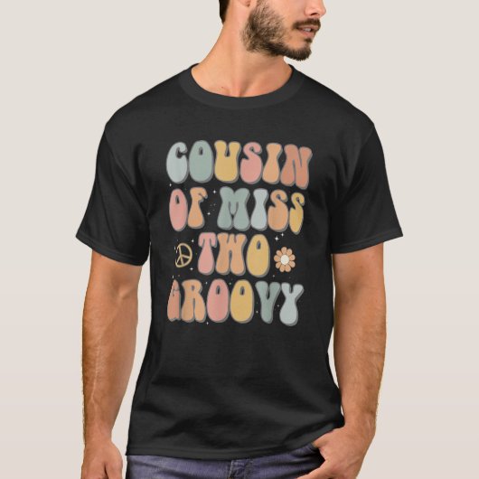 Cousin Two Groovy Second Birthday Retro 2nd Bday P T-Shirt (Vorderseite)