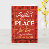 Cousin und Ehefrau Hochzeit Glückwunsch Rote Rosen Karte (Gelbe Blume)