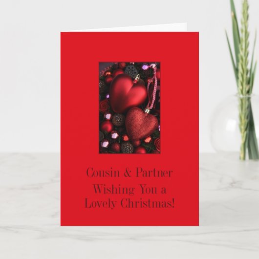 Cousin und Partner Frohe Weihnachtskarte Feiertagskarte (Vorderseite)
