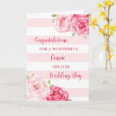 Cousin Wedding Day Glückwunsch Karte (Gelbe Blume)