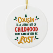 Cousin Weihnachtsgeschenk für die Familie, Erinner Keramik Ornament (Vorne)