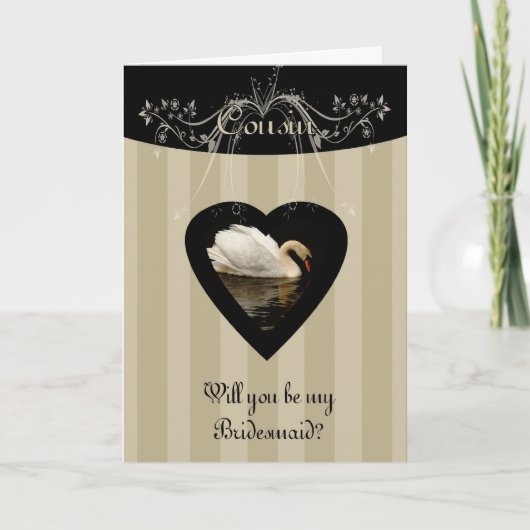 Cousin Werden Sie meine Bridesmaid Stilvoll und Kl Einladung (Vorderseite)