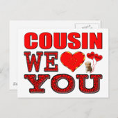 Cousin Wir Liebe Sie Postkarte (Vorne/Hinten)