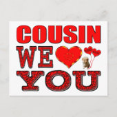 Cousin Wir Liebe Sie Postkarte (Vorderseite)