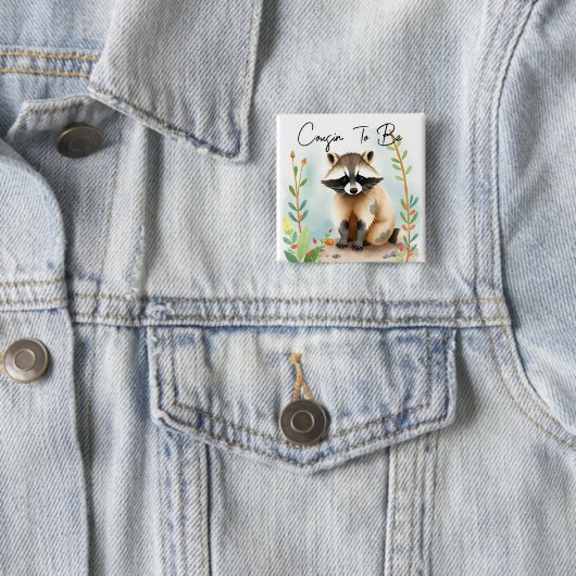 Cousin | Woodland Themed Baby Dusche Button (Beispiel)