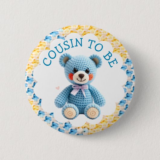 Cousin zu werden | Jungen-Baby-Party Button (Vorderseite)