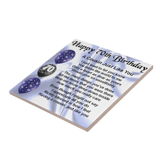 Cousingedicht 70. Geburtstag Fliese (Seite)