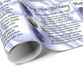 Cousingedicht 70. Geburtstag Geschenkpapier (Rolleneckpunkt)