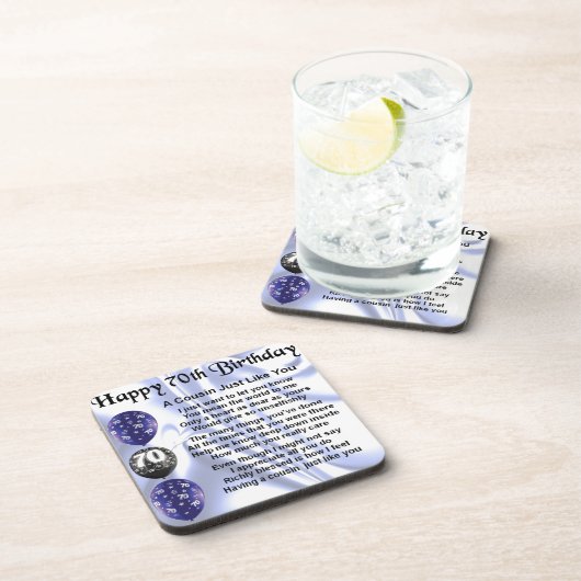 Cousingedicht 70. Geburtstag Getränkeuntersetzer (Rechte Seite)